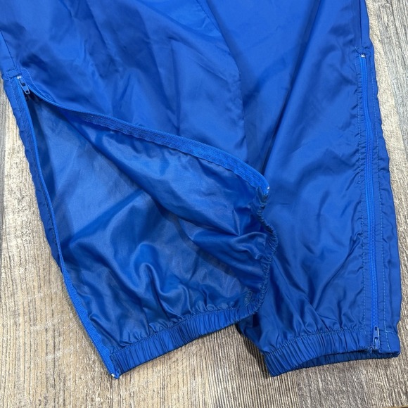 Nike Y2K Track Pants Mens L Blue Nylon Windbreaker Joggers Zip Ankle Leg Swoosh - Picture 4 of 13